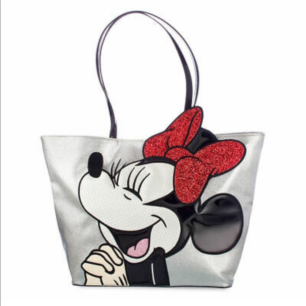 Danielle Nicole Silver and Red Tote Bag